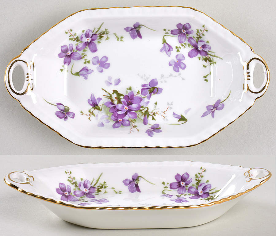 Victorian Violets 6" Oblong Sweet Meat Dish by Hammersley-1