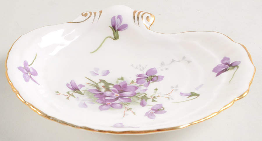 Victorian Violets 5" Shell Shaped Dish by Hammersley-1