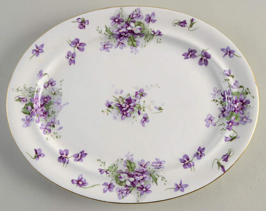 Victorian Violets 11" Oval Serving Platter by Hammersley-1