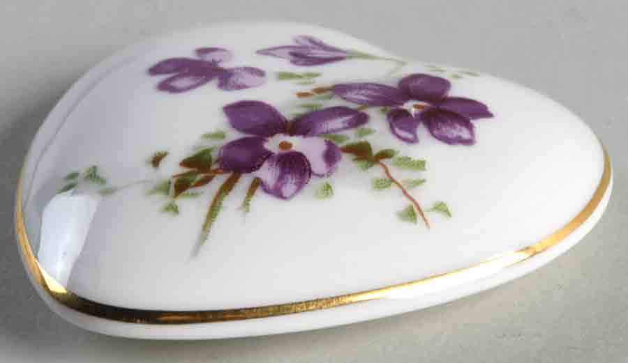 Victorian Violets Small Heart Shape Box-Lid by Hammersley-1