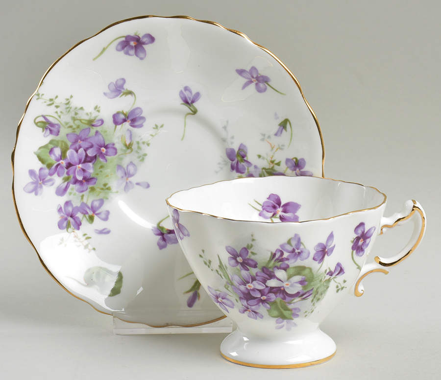 Victorian Violets Footed Cup & Saucer Set by Hammersley-1