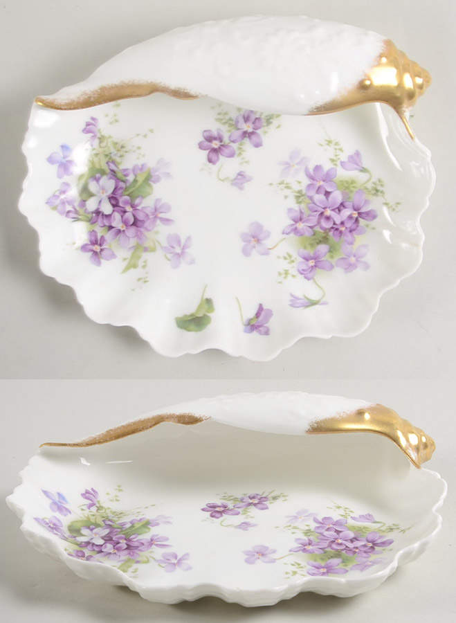 Victorian Violets 6" Shell Shaped Dish by Hammersley-1
