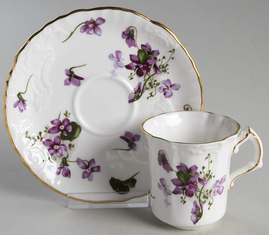 Victorian Violets Flat Cup & Saucer Set by Hammersley-1