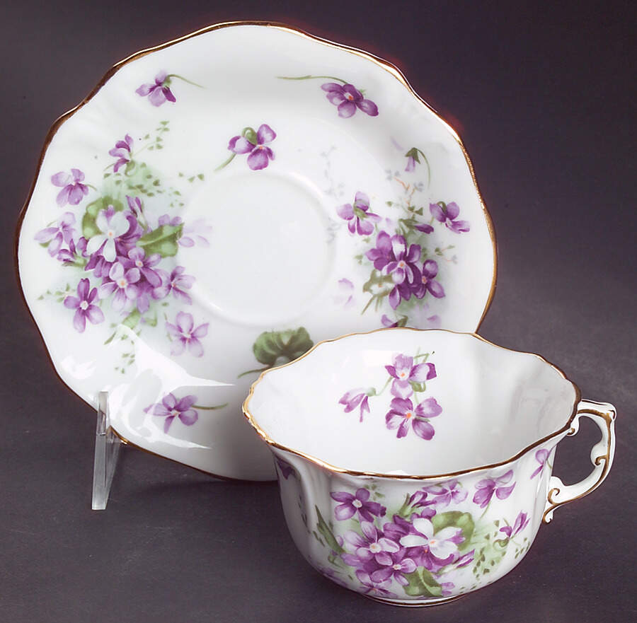 Victorian Violets Flat Cup & Saucer Set by Hammersley-1
