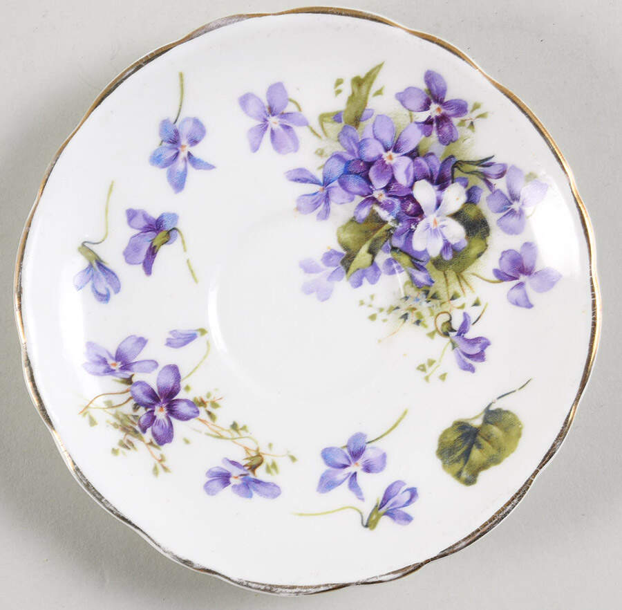 Victorian Violets Saucer for Flat Demitasse Cup by Hammersley-1
