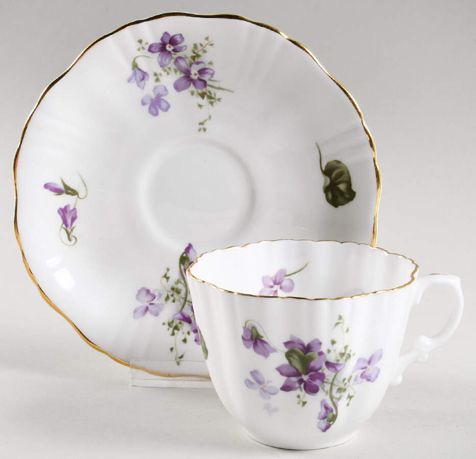 Victorian Violets Flat Cup & Saucer Set by Hammersley-1