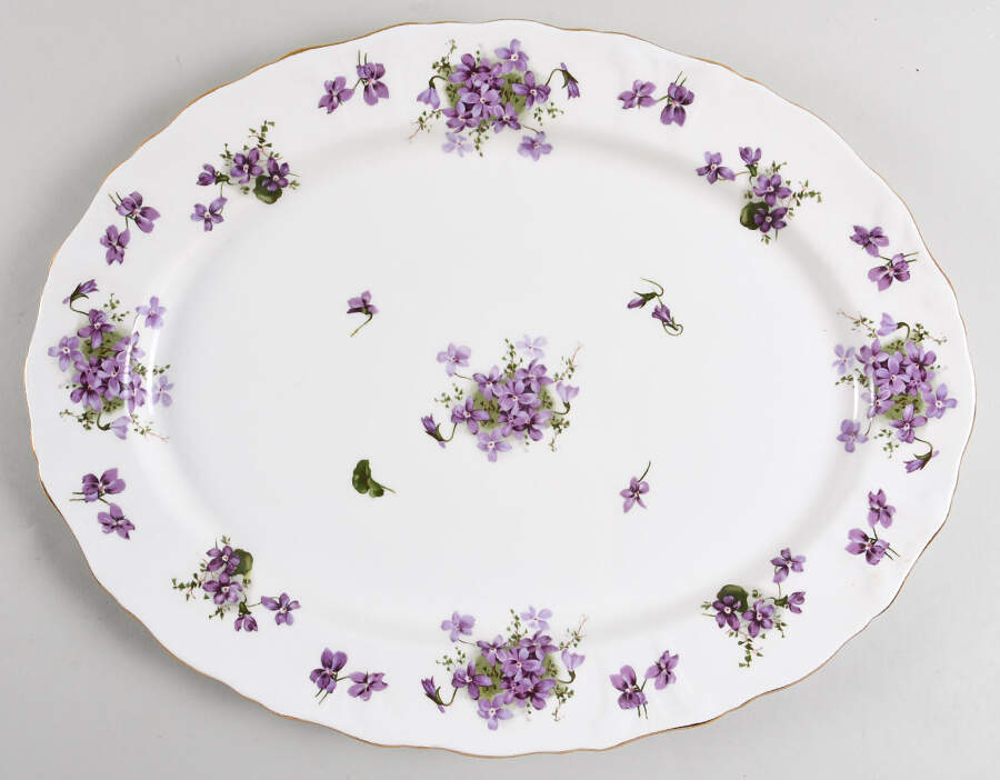 Victorian Violets 17" Oval Serving Platter by Hammersley-1