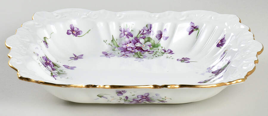 Victorian Violets 10" Rectangular Vegetable Bowl by Hammersley-1