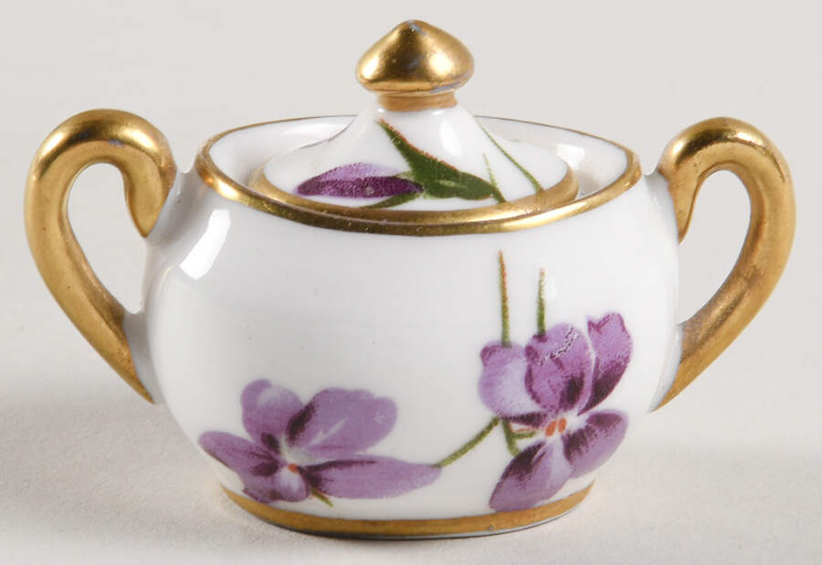 Victorian Violets Miniature Sugar Bowl & Lid by Hammersley-1