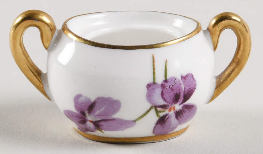 Victorian Violets Miniature Sugar Bowl-No Lid by Hammersley-1