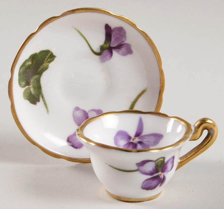 Victorian Violets Miniature Cup & Saucer Set by Hammersley-1