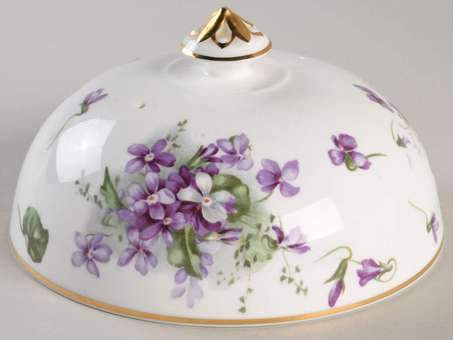 Victorian Violets Lid for Round Butter by Hammersley-1