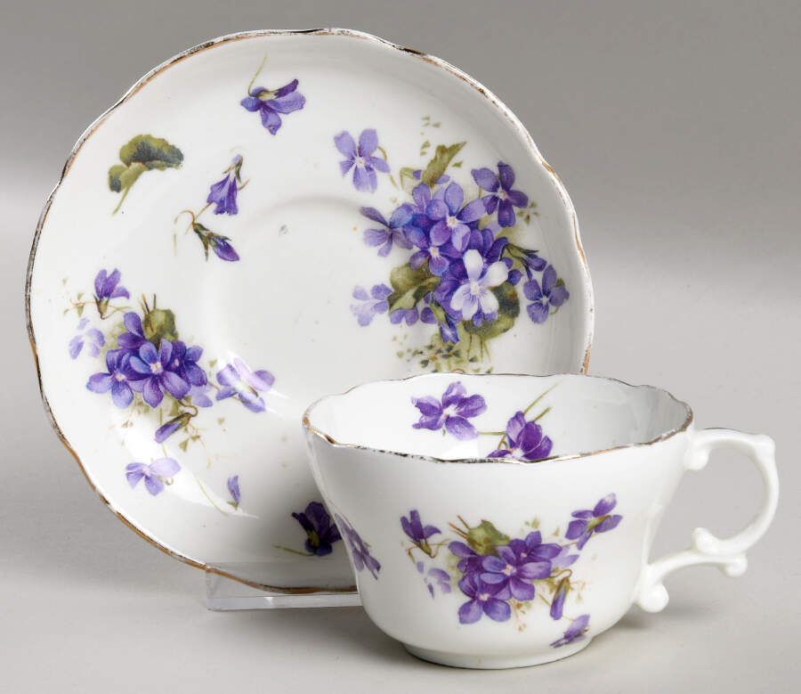 Victorian Violets Flat Cup & Saucer Set by Hammersley-1