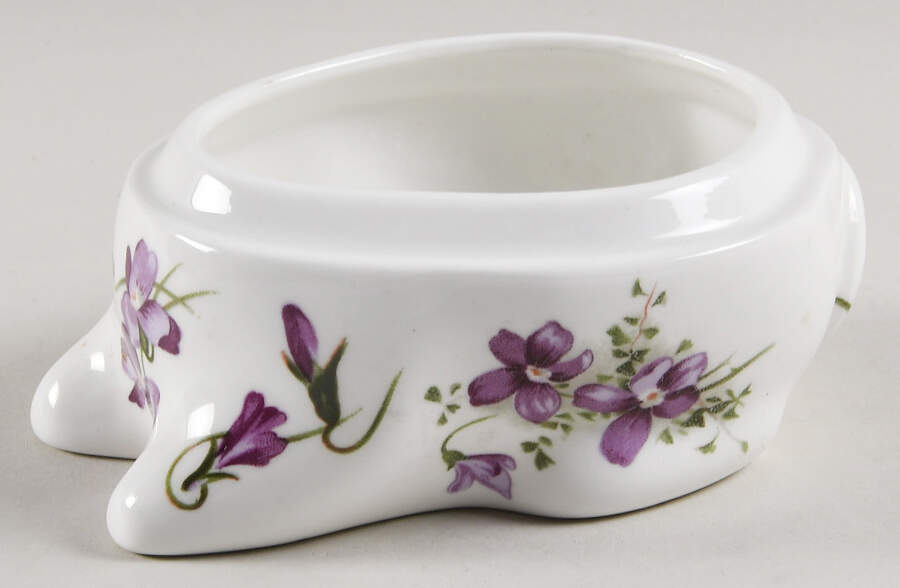 Victorian Violets Rabbit Box No Lid by Hammersley-1