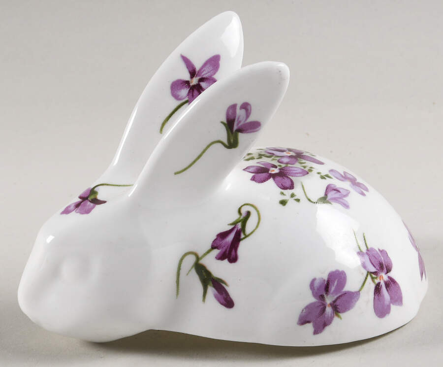 Victorian Violets Lid for Rabbit Box by Hammersley-1
