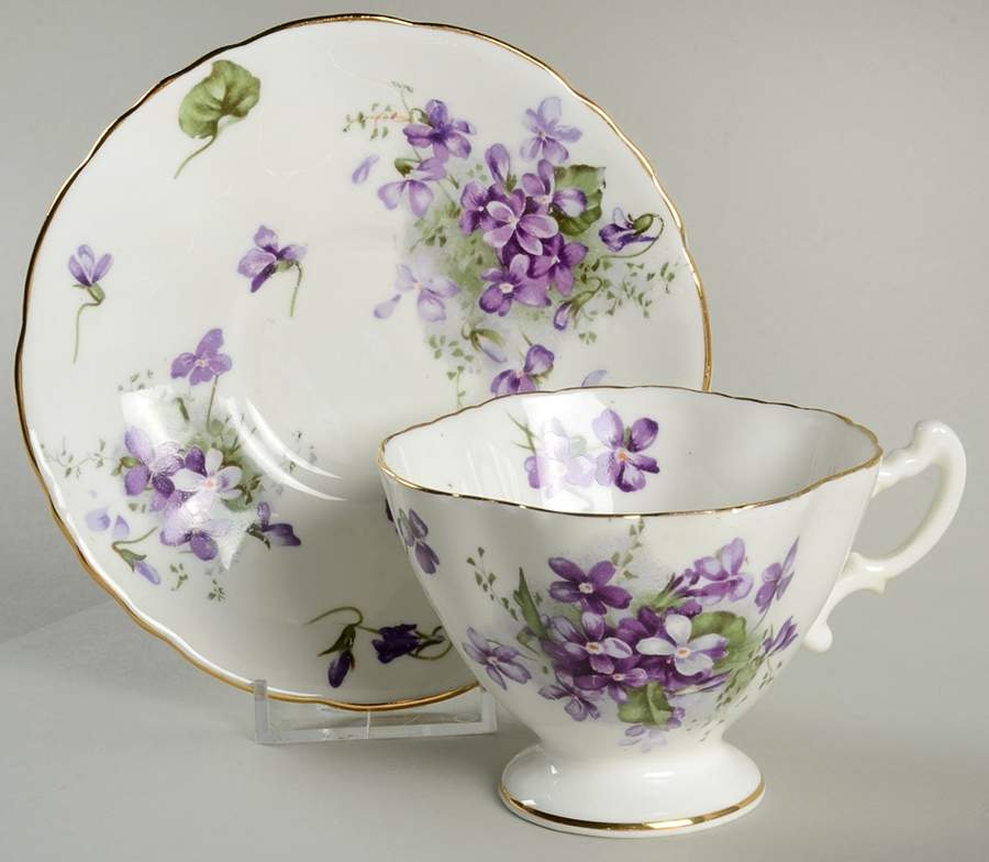 Victorian Violets Footed Cup & Saucer Set by Hammersley-1