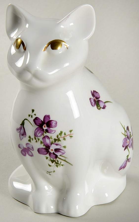 Victorian Violets Cat Figurine by Hammersley-1
