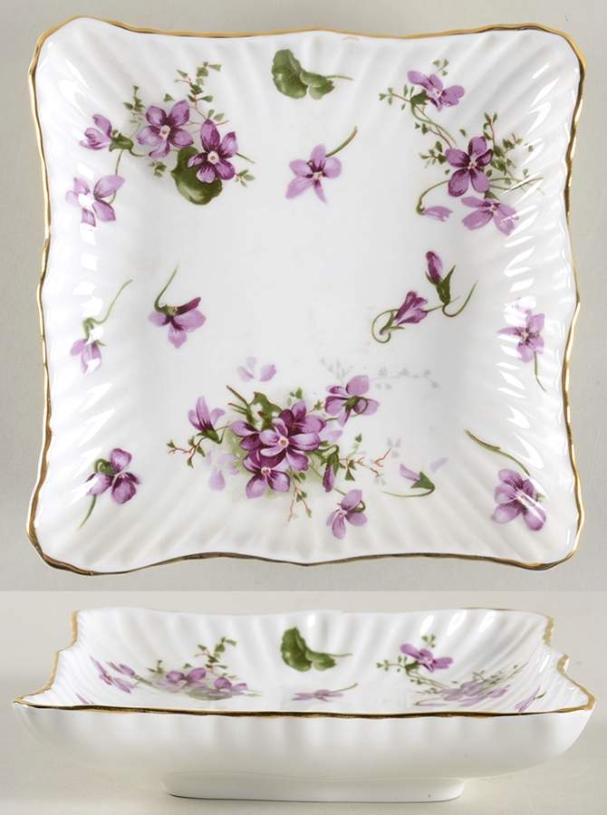 Victorian Violets 5" Square Sweet Meat by Hammersley-1