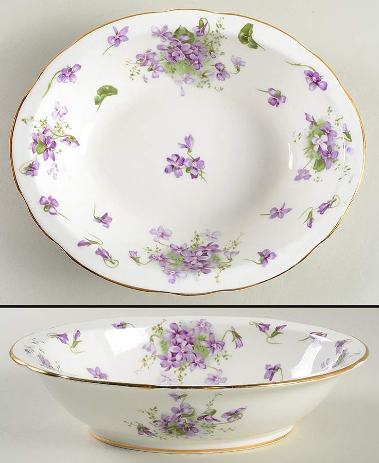 Victorian Violets 9" Oval Vegetable Bowl by Hammersley-1