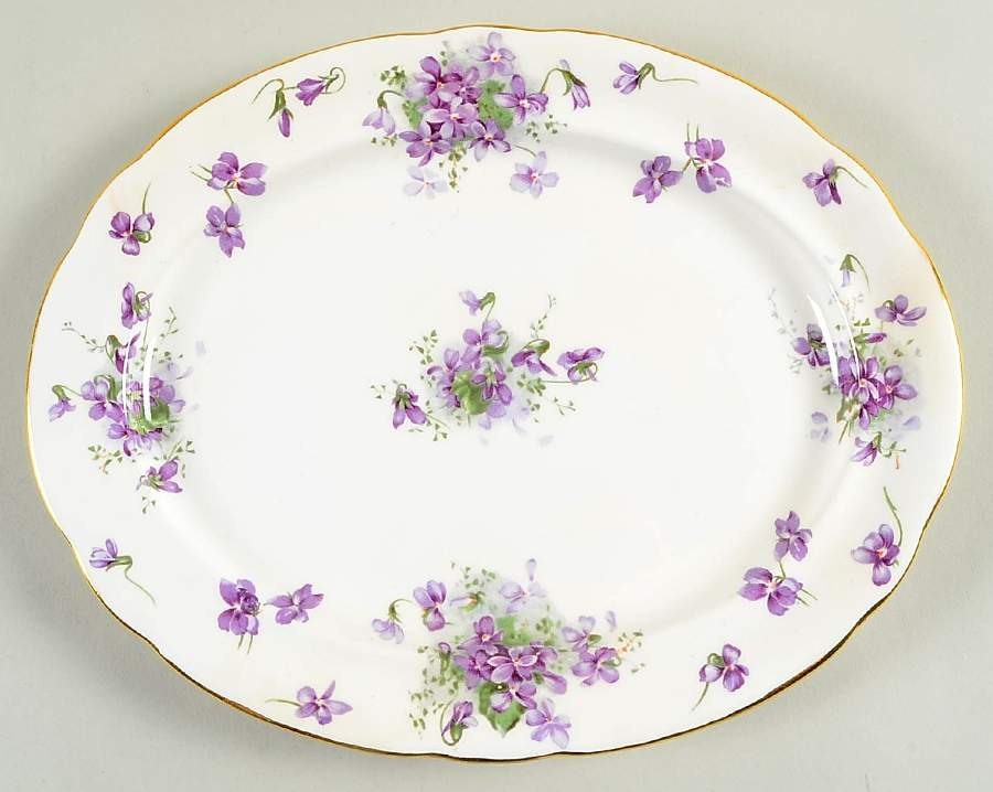 Victorian Violets 11" Oval Serving Platter by Hammersley-1