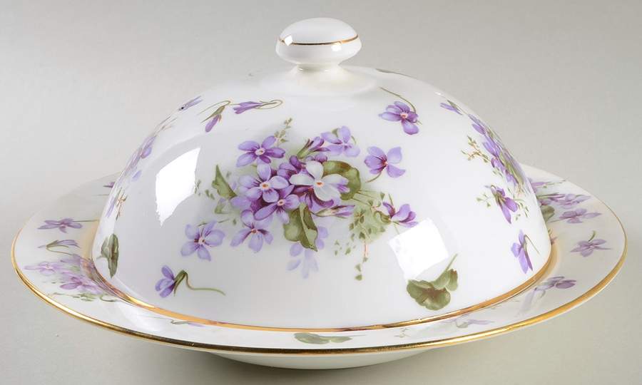 Victorian Violets Muffin Dish & Lid by Hammersley-1