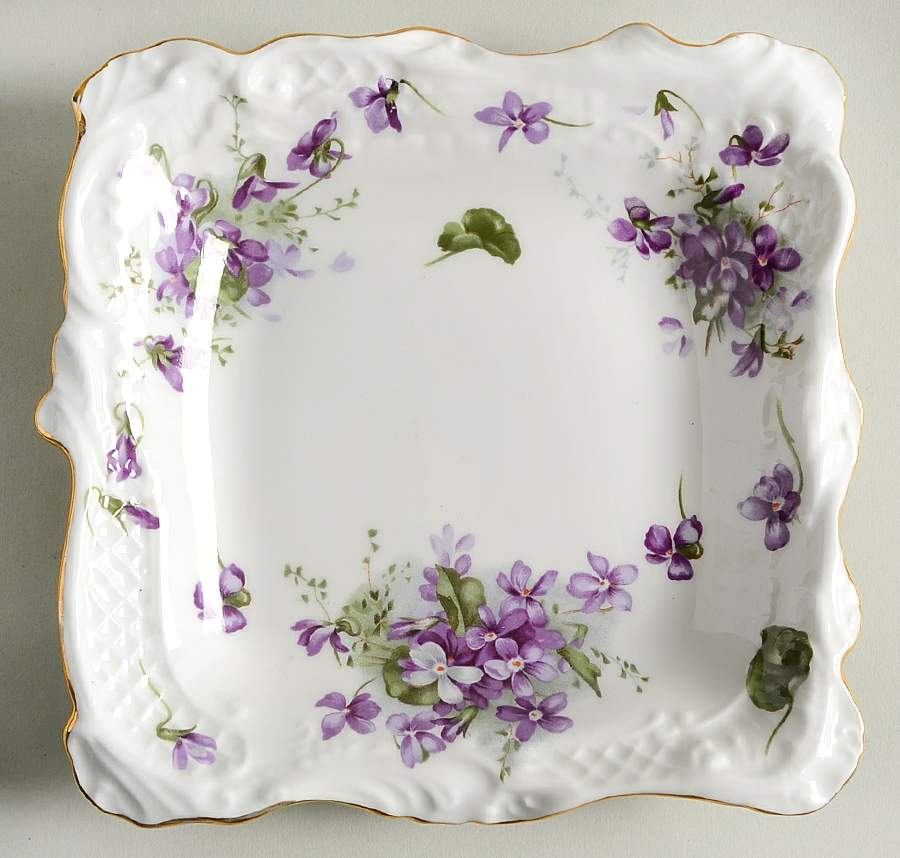 Victorian Violets 7" Square Sweet Meat by Hammersley-1