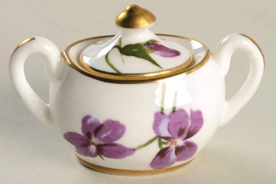 Victorian Violets Miniature Sugar Bowl & Lid by Hammersley-1