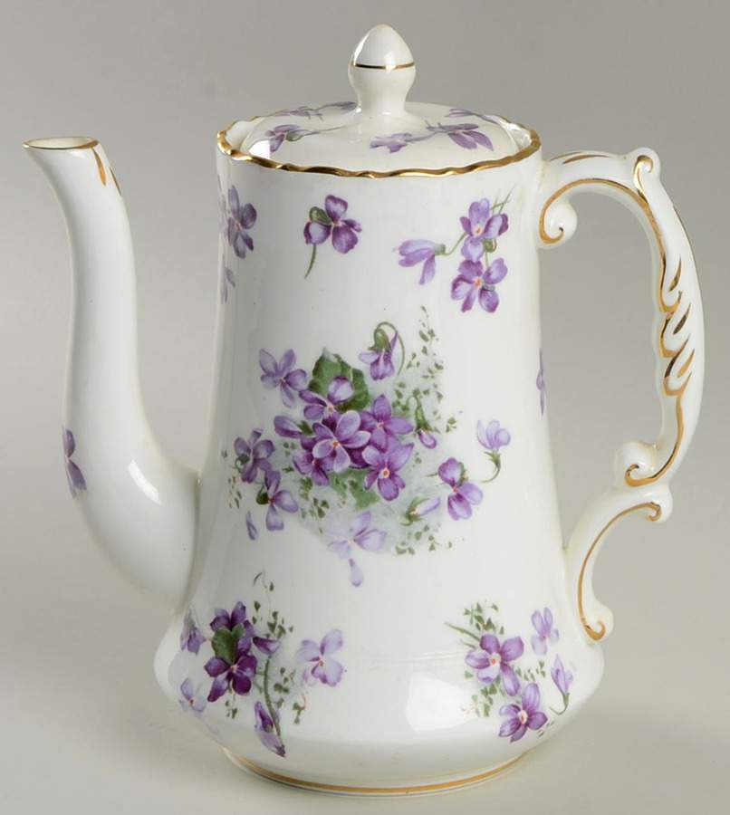 Victorian Violets Mini Coffee Pot & Lid by Hammersley-1