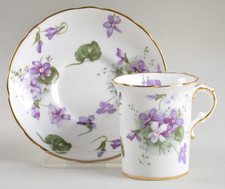 Victorian Violets Chocolate Cup & Saucer Set by Hammersley-1