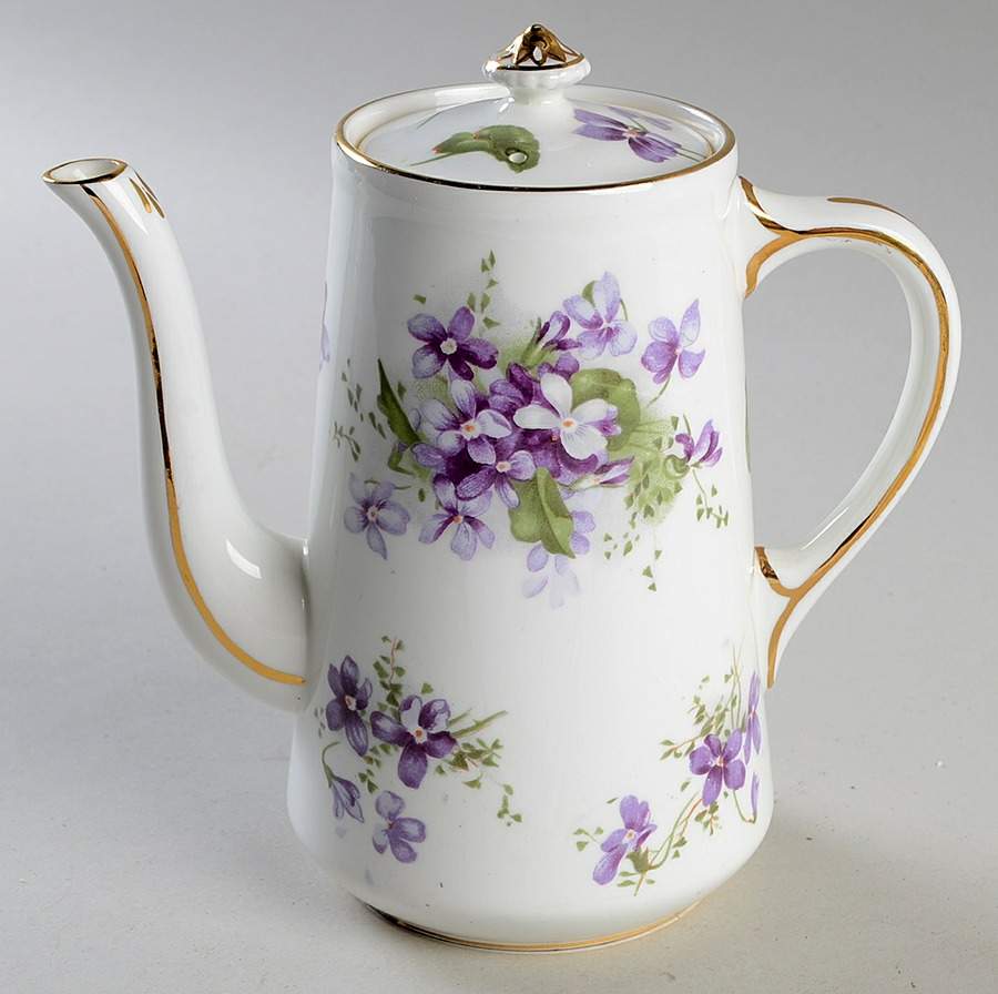 Victorian Violets Mini Coffee Pot & Lid by Hammersley-1