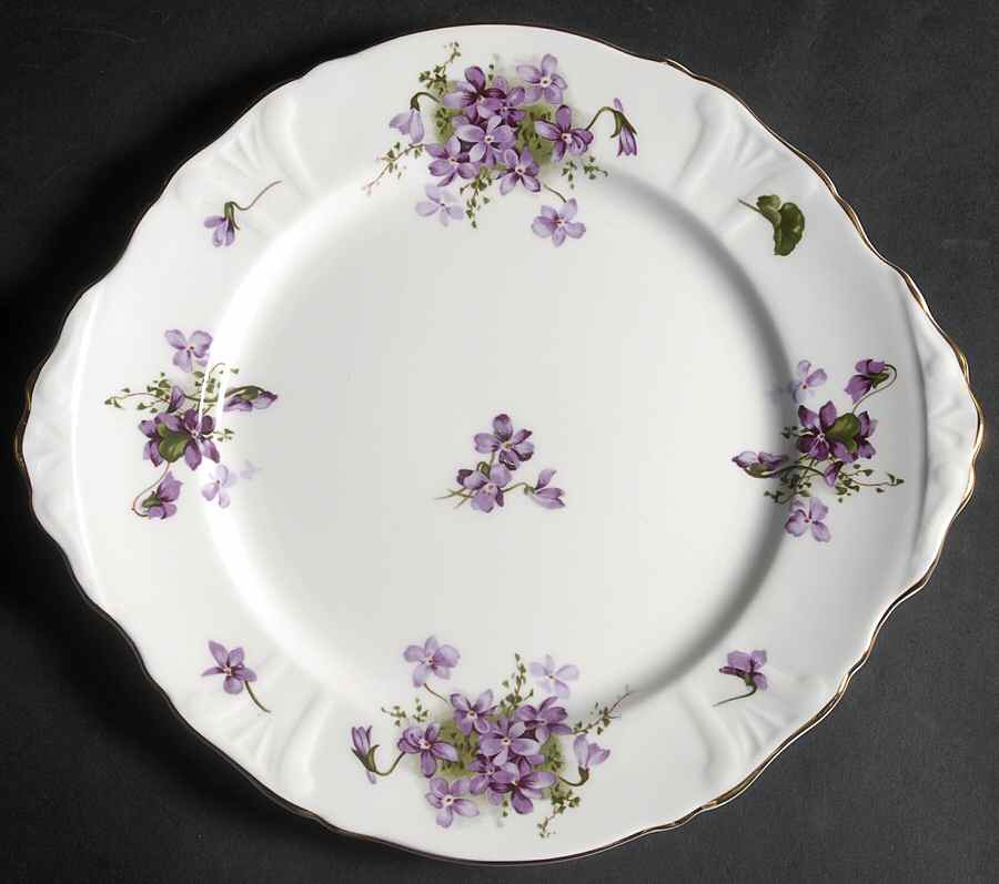 Victorian Violets Handled Cake Plate by Hammersley-1