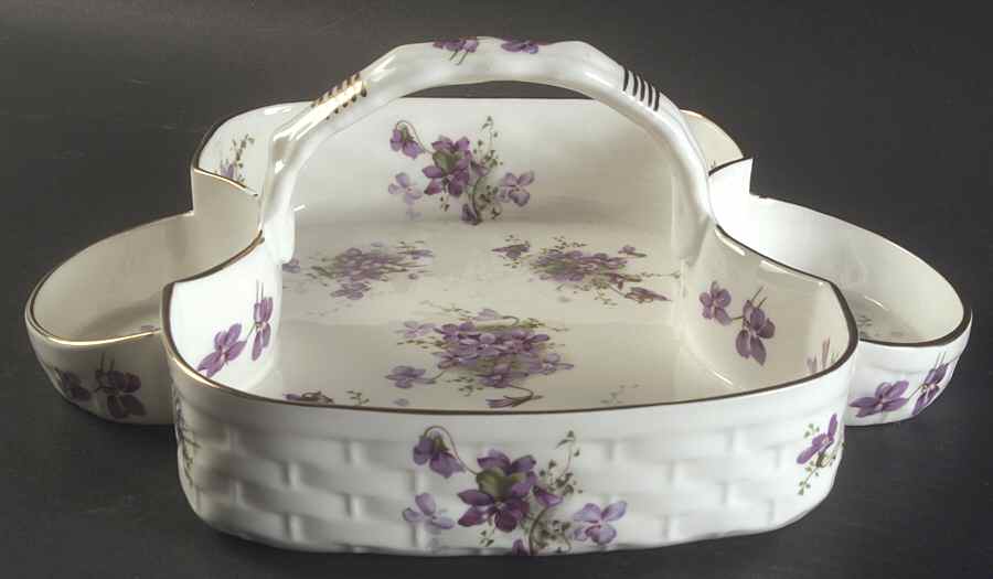 Victorian Violets Strawberry Basket, No Creamer or Open Sugar by Hammersley-1