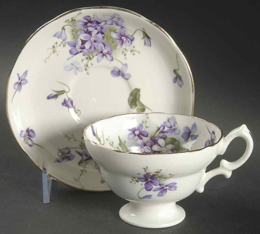 Victorian Violets Footed Cup & Saucer Set by Hammersley-1