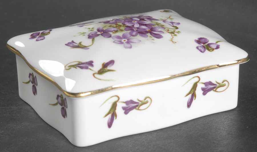 Victorian Violets Cigarette Box & Lid by Hammersley-1