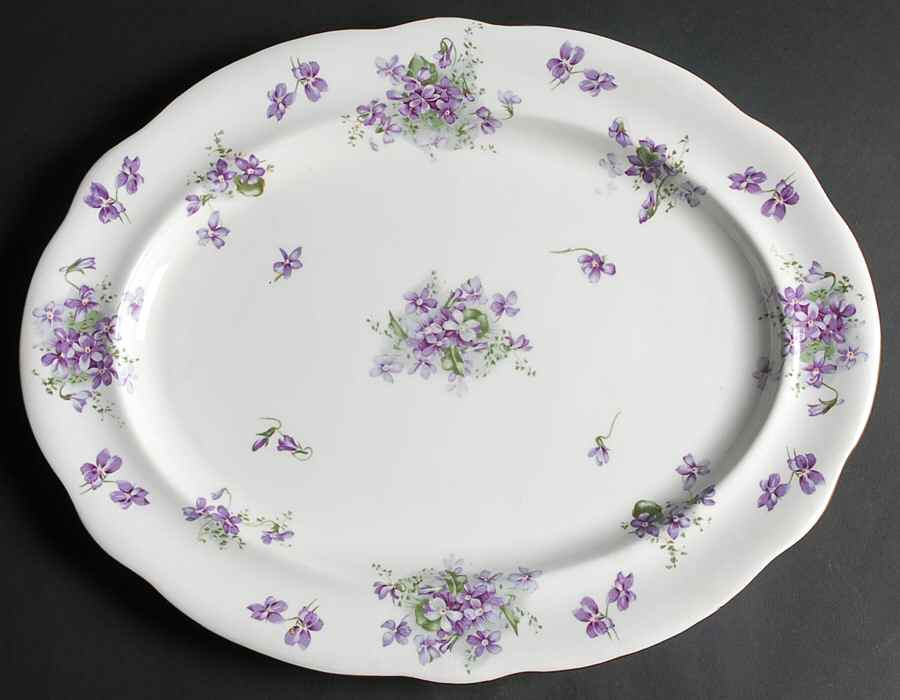 Victorian Violets 16" Oval Serving Platter by Hammersley-1