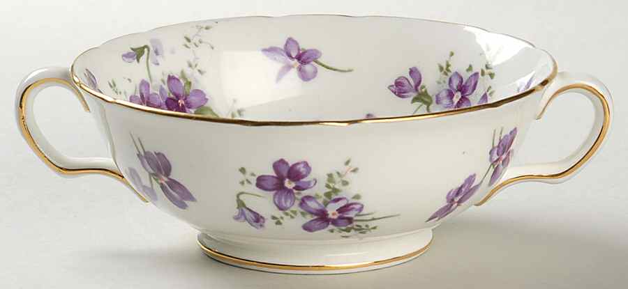 Victorian Violets Footed Cream Soup Bowl by Hammersley-1