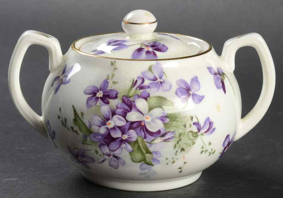 Victorian Violets Mini Sugar Bowl & Lid by Hammersley-1