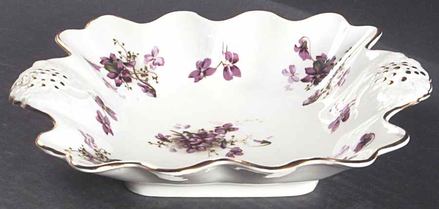 Victorian Violets Rectangular Handled Bon Bon by Hammersley-1