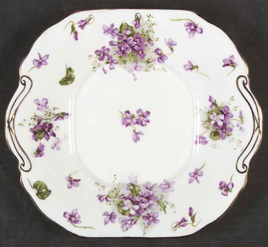 Victorian Violets Square Handled Cake Plate by Hammersley-1