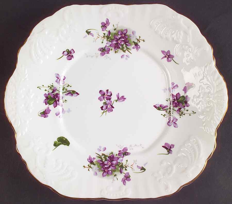 Victorian Violets Square Handled Cake Plate by Hammersley-1