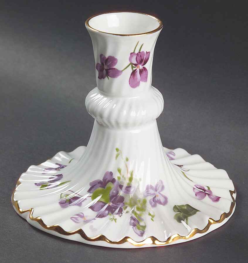 Victorian Violets 3" Candlestick by Hammersley-1
