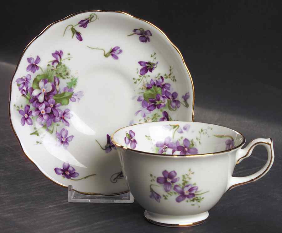 Victorian Violets Footed Cup & Saucer Set by Hammersley-1