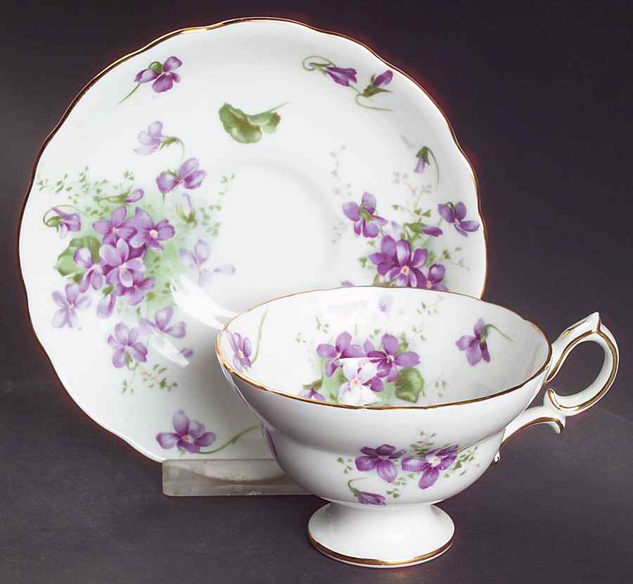 Victorian Violets Footed Cup & Saucer Set by Hammersley-1