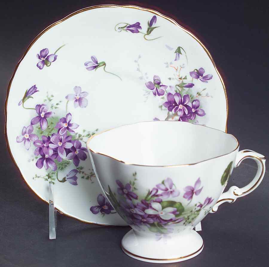 Victorian Violets Footed Cup & Saucer Set by Hammersley-1
