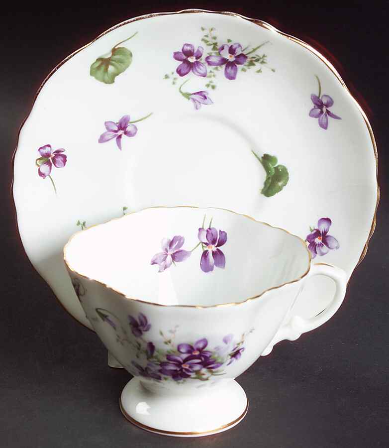 Victorian Violets Footed Cup & Saucer Set by Hammersley-1