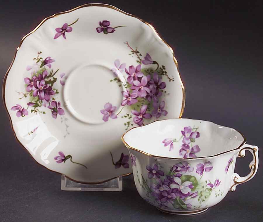 Victorian Violets Footed Cup & Saucer Set by Hammersley-1