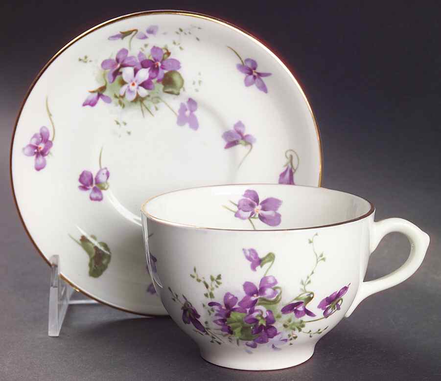 Victorian Violets Flat Cup & Saucer Set by Hammersley-1
