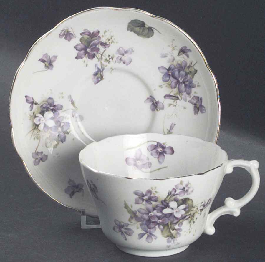 Victorian Violets Flat Cup & Saucer Set by Hammersley-1