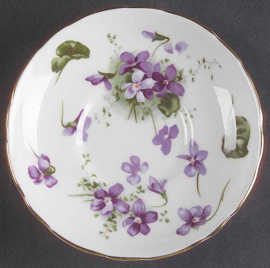 Victorian Violets Saucer for Flat Demitasse Cup by Hammersley-1