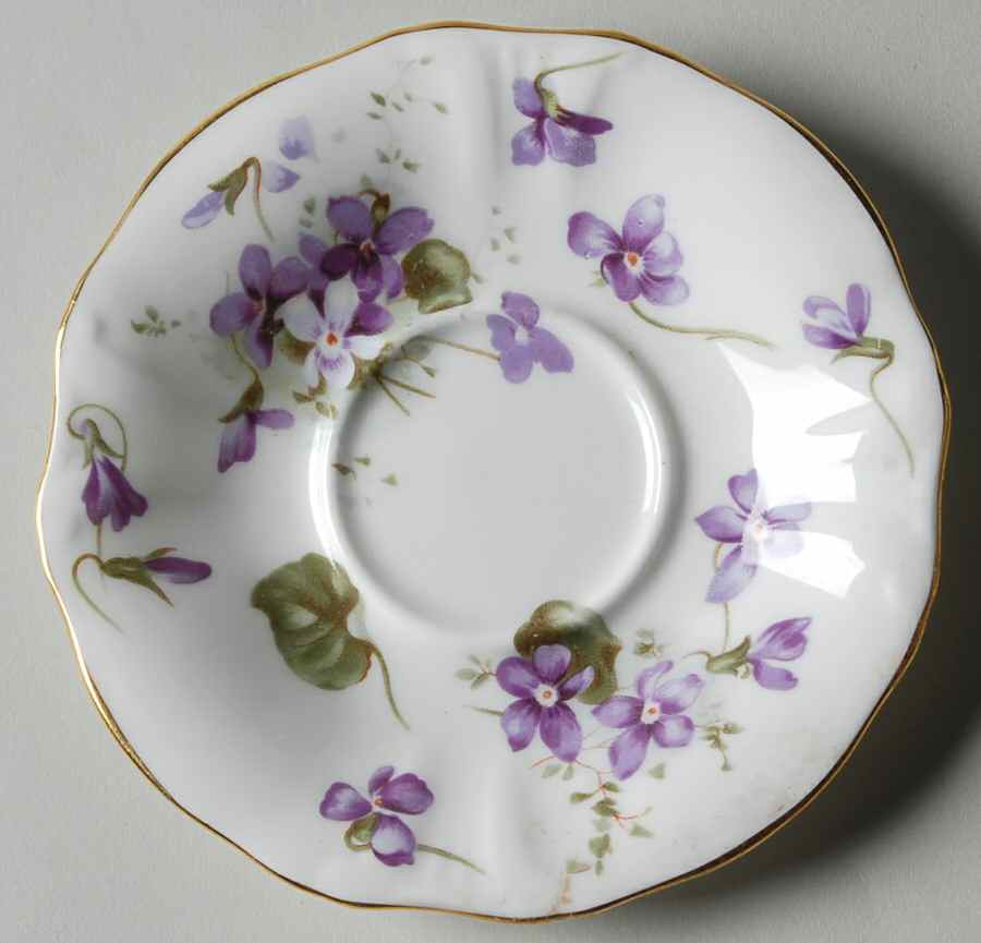 Victorian Violets Saucer for Flat Demitasse Cup by Hammersley-1